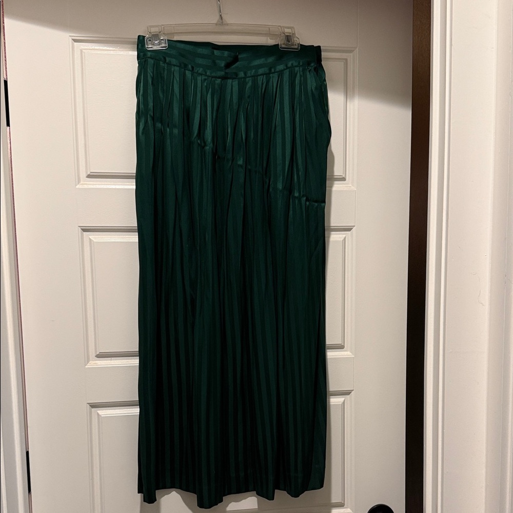 Oscar de la Renta Emerald Striped Maxi Skirt